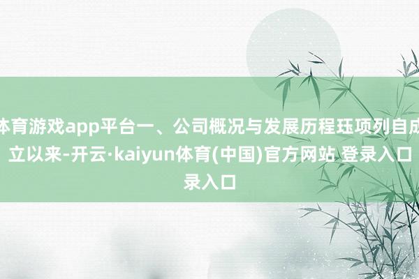 体育游戏app平台一、公司概况与发展历程珏项列自成立以来-开云·kaiyun体育(中国)官方网站 登录入口