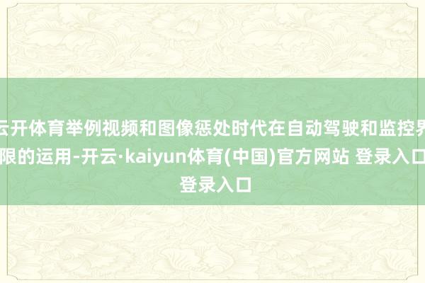 云开体育举例视频和图像惩处时代在自动驾驶和监控界限的运用-开云·kaiyun体育(中国)官方网站 登录入口