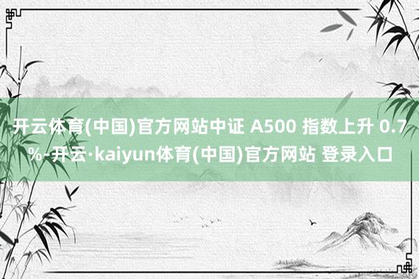 开云体育(中国)官方网站中证 A500 指数上升 0.7%-开云·kaiyun体育(中国)官方网站 登录入口