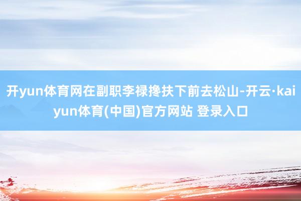 开yun体育网在副职李禄搀扶下前去松山-开云·kaiyun体育(中国)官方网站 登录入口