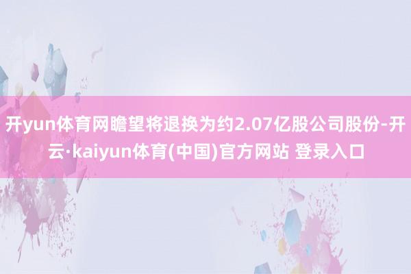 开yun体育网瞻望将退换为约2.07亿股公司股份-开云·kaiyun体育(中国)官方网站 登录入口